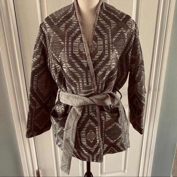 NWT IRO Bianza Kimono Style JKT Sz 38 BLK/Ecru/Sil - Picture 4 of 16